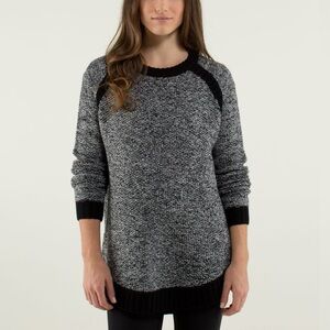 Lululemon Passage Sweater Sz 8 In Black / Angel Wing